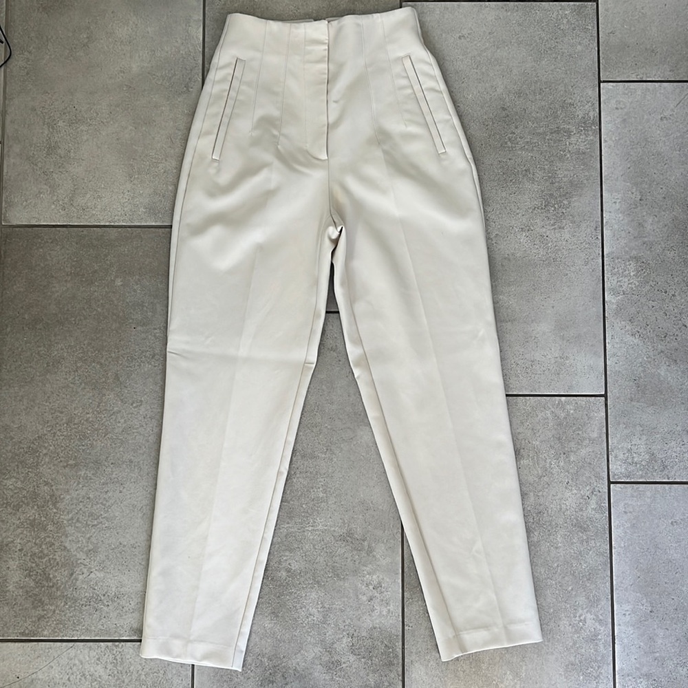 Zara White High Waisted Pants
